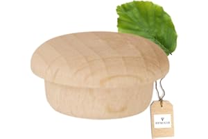 ‎HOFMEISTER HOLZWAREN 100x HOFMEISTER® Holz-Abdeckkappe aus unlackiertem Buchen-Holz für 14 mm Loch-Bohrungen, einfache Anbringung des Holz-Stopfen durch Einpressen, 1,8 x 1,8 x 0,9 cm