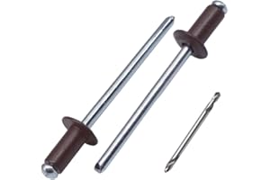 SKIR'CO (150 piezas) Remaches ciegos pintados 4,0 x 10 mm, remaches de aluminio, broca incluida (marrón chocolate RAL 8017)