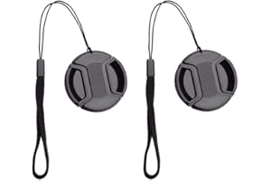 ULBTER 55mm Lens Cap Cover with Keeper for AF-P NIKKOR 18-55mm f/3.5-5.6G VR Lens for Nikon D5600 D5500 D5300 D3500 D3400 D3300 D7200 D7100 DSLR Camera, Lens Cap & Lens Cover Leash -2 Pieces