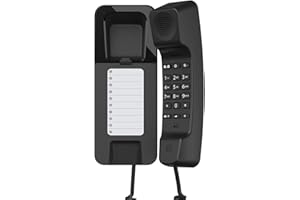 ‎GIGASET Gigaset DESK 200 - telefon przewodowy z elastycznym kablem - 10 pozycji szybkiego wybierania - możliwość ponownego wybierania - kompatybilny z aparatami słuchowymi, czarny