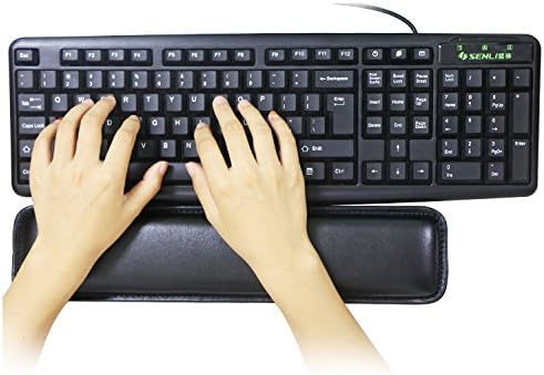 Soter® Keyboard Wrist Pad Comfortable Keyboard Cushion Rubber Palm Support Wrist Rest Pad with Meomery Foam for Laptops/ Notebooks/ MacBooks//PC/Computer Black (370*90*20MM)