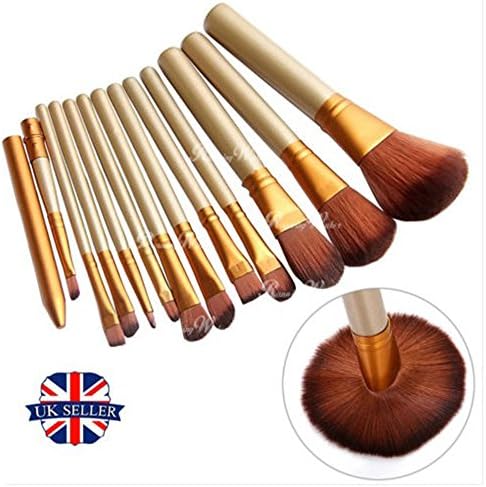 12pcs Pro Kabuki Make up Brush Set Foundation Blusher Powder Cosmetic Brushes UK