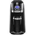 Innoteck Travel Filter Coffee Maker Grind and Brew 2 in 1 On-The-Go Automatic Coffee Machine with Stainless Steel Thermo Travel Mug, Black/Chrome, DS-5907