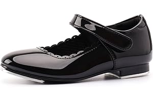 Asyusyu Girls Tap Shoes PU Patent Tap Shoes for Kids Children