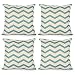 Top Finel Wavy Patterns Cotton Linen Throws Pillows Covers Cushions for Sofa Set of 4, 18x18 Inch, Teal