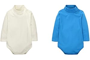 CuteOn 2 paquetes Unisexo Bebé Rompers Cuello polo Manga Larga Algodón Infantil Body Mono