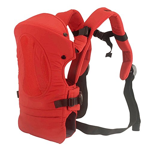 Bebamour Newborn Baby Carrier Sling 4 Carry Ways with Detachable Board (Red)