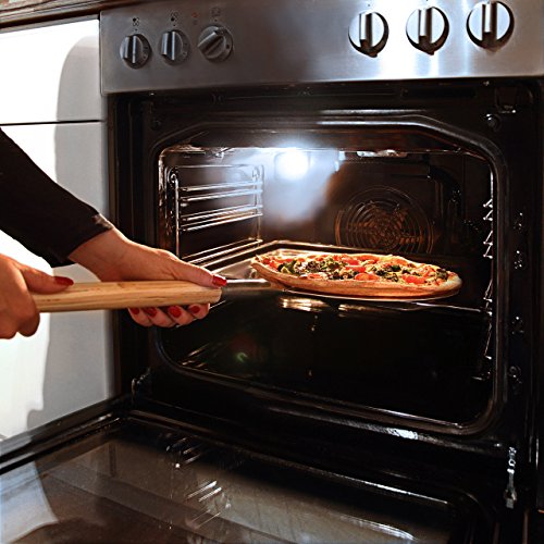 Relaxdays Pizzaschaufel rund D: 30,5 cm, 79 cm lang Pizzaschieber für Pizzaofen mit langem Griff Pizzaheber auch geeignet als Brotschieber und Ofenschaufel, Metall und Holz - 3
