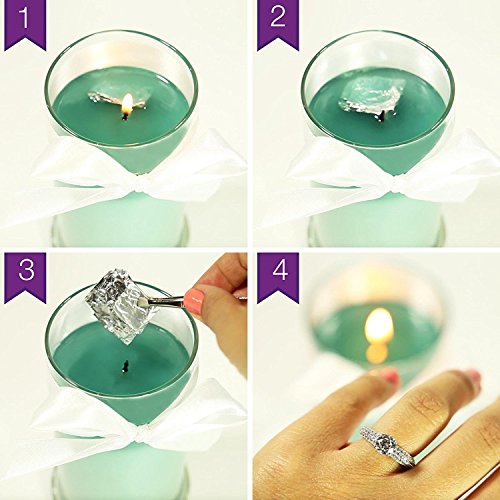 JuwelKerze, Duftkerze „Cremige Vanille“ mit Silber-Schmuck-Überraschung (Ring) im Wert von bis zu 250€ - 2