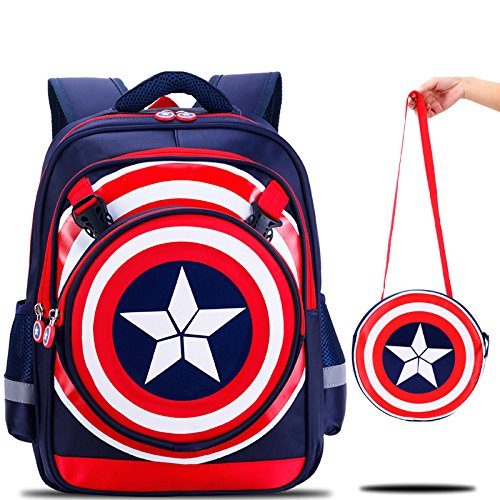 Sac à Dos Junior Captain America/Batman / Superman 3D,A-42 * 30 * 20cm