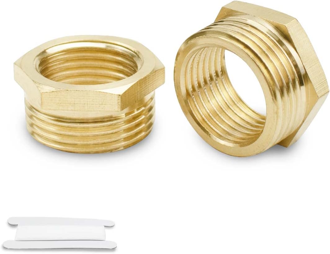 Bwintech 2 Uds 1/4 "hembra a 3/4" macho BSP rosca latón buje hexagonal conector reductor para conversión de conexión de tubería