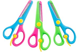 VGOODALL 3PCS Kids Safety Toddler Scissors - Preschool Training Scissors for 3-5 Years Old Children - DIY Art Craft & Christmas Gifts