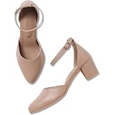 Marc Loire Women’s Pointed Toe Block Heel Fashion Sandals with Buckled Ankle Strap