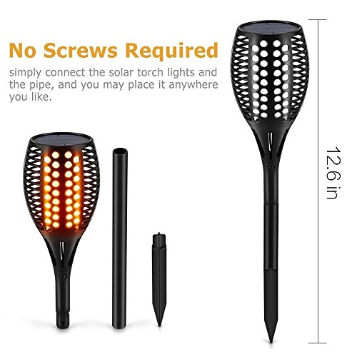 Solarleuchten 96 led hell spotlight Gartenleuchte Solar led licht garten beleuchtung soalr spotlight Außen Rampenlicht warmlicht Wasserdicht Beleuchtung für Landschaft Garten Fahrweg Pfad Hofen Rasen ideal fuer Hochzeit Party Atmosphäre Weihnachtsdekoration usw (Schwarz 2PCS) - 3