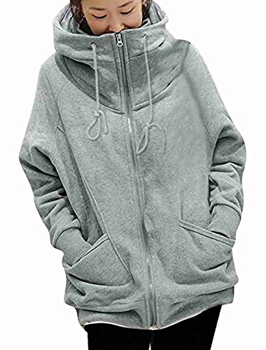 Miki&Co Women Winter Full Zip Hoodie Varsity Hoody Hooded Coat