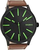 Oozoo Herrenuhr mit Lederband 50.5 MM Black/Schwarz/Braun C9041