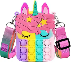 Urban Festivities Unicorn Pop It Sling Bag for Kids Unicorn popit Unicorn Bag for Girls Bubble Fidget Push Pop Fidget Toys