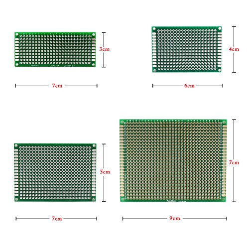 Aussel 16 Stück Platine Universal doppelseitig Prototyping Breadboard Panel mehrere Größen (16PCS) - 3
