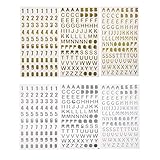 Etiquetas engomadas decorativas del álbum de DIY de la cuenta de la mano del álbum de DIY de los números del bronceado grabado en relieve.