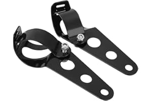 Mdurian Noir Universel Moto Support pour Phare Support de Montage Lampe Phare Moto Support Clip Pince 38mm-51mm