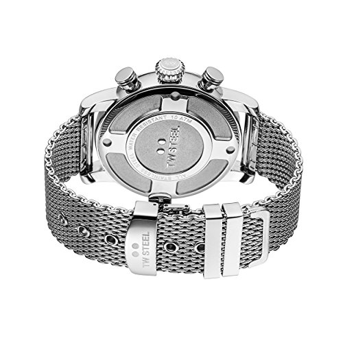 TW Steel Maverick Men's Quartz Watch with Black Dial Chronograph Display and Grey Stainless Steel Bracelet MB14