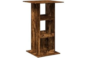 vidaXL Mesa Alta Bar con almacenaje Madera Roble Ahumado 60x60x102 cm, Mesa de Bar, mesita de Bar, Mesa Alta de Cocina, mesas de Bar, Mesa de Pub