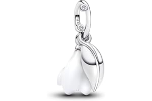 PANDORA Moments Schneeglöckchen Charm-Anhänger aus Sterling-Silber mit Zirkonia, Kompatibel ME und Moments, 794239C01