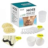 Nose Wax Kit for Men and Women,Nose Hair Removal Wax (100g/10-20 usuage Count),20 Applicators,10 Mustache Guards,Safe,Easy,Quick and Painless