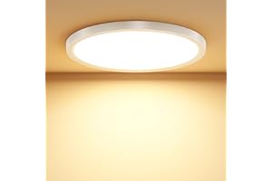 Taipow 18W 2448LM Led Deckenleuchte Flach, 3000K Warmweiß Deckenlampe Flur Rund, Ultra Dünn Badlampe Decke Lampe für Flur Balkon Bad Badezimmer Schlafzimmer Keller, Ø22CM