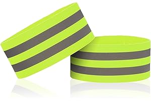 Vusmer Reflective Armbands 2pcs Elastic Ankle Bands Reflective Running Wristband Hi Vis Reflective Strips Safety for Night Outdoor Sports Cycling Running Walking