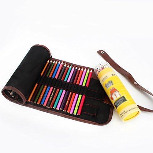 Children's color pencil 36/48 color graffiti art painting color lead student stationery batch configuration pen curtain design ( Color : 48 color pen+pen curtain , Size : 2 packs )