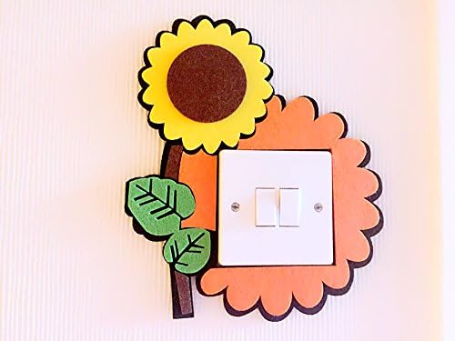 3D Beautiful Sunflower Light Switch Wall Sticker, Bright Vivid Colour! Premium Quality Thick Felt Material, Unique On Amazon! Children Boys Girls Bedroom Nursery Room Decor! Free Delivery In 2 to 3 Working Days!