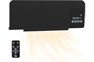 HOMCOM Radiateur soufflant Mural Chauffage céramique PTC - 1000 W / 2000 W Oscillation minuterie avec télécommande Noir