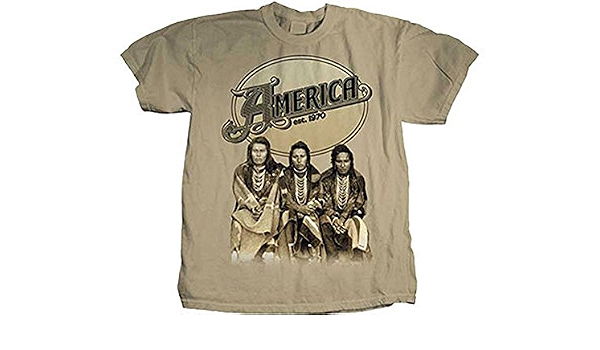 America - Band Logo - Men's Tan T-Shirt 