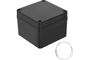 Therlan kopplingsdosa svart IP65, elektronikhölje ytmonterad distributionsbox utomhus vattentät, ABS plast anslutningsbox 100 x 100 x 75 mm