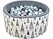 Price comparison product image Iso Trade Baby Foam Ball Pit Certified Light Grey:Pearl-Grey-Transparent-Light Pink / Pearl-Grey-Transparent-Light Blue Black 90X40cm /200 Balls 7cm / 2616, Muster:Indianerzelt