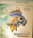  Prentice Hall Algebra 1, Volume 1, Honors Gold Series, Florida, Teacher Edition