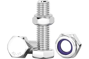 Drenky Dado Autobloccante M10 Viti in Acciaio Inox M10 X 25 mm Esagonale Bulloni E Dadi Set Acciaio Inox A2 V2A Set Di Viti Esagonali Per Macchinari, Mobili, Biciclette, Stampa 3D, 10 Pezzi