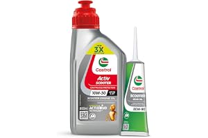 Castrol Activ Scooter 4T 10W-30 Engine Oil for Scooters with Gear Oil 0.92L | Synthetic Technology | Better Engine Protection | Smooth & Comfortable Rides | Better Fuel Efficiency