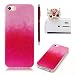 Produktbild iPhone 5 / iPhone 5S / iphoneSE Hülle,SKYXD [Glitzer Rot Rosa Farbverlauf] Gummi Brillianter Leichtes Glatt Weiche Dünn Silikon Gel Schutzhülle mit [Rot Eule Handyanhänger + Eingabestifte] Rutschfest Stoßfest Handy Tasche Etui für Apple iphone 5/5S/SE Soft Case Gradient Shine Bling Cover With Stylus Dust Plug