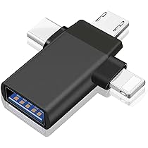Adattatore OTG USB C 3 In 1 - Convertitore Da Micro USB/IP/USB-C A USB 3.0 Femmina, Per Chiavette E Periferiche (Nero)