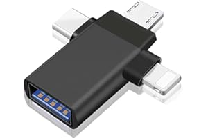 LAKERONELOVE OTG Adapter USB C, 3 in 1 Type C Lightning Micro USB 3.0 OTG Adapter Converter, The OTG Converter is Suitable for Media TV Sticks, Phones or Tablets Compatible with Lightning