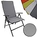 Produktbild PROHEIM Hochlehner-Auflage Pisa 113 x 47 cm Polsterauflage für Gartenstühle Stuhlkissen mit Bequemer Schaumfüllung Gartenpolster in Verschiedenen Farben, Farbe:Grau