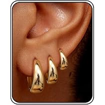 Orecchini A Cerchio Piccoli Oro Con Zirconia - Set 3 Paia, Leggeri, Eleganti, Per Donne E Uomini