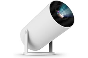 FEARWIKY Mini Projecteur 4K Supportée, Videoprojecteur Portable WiFi 6 Bluetooth, Projecteur Video avec Auto Keystone, 130 Pouces, Retournement à 180 Degrés, Dystème D'exploitation Android 11.0 (Blanc)