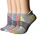 Produktbild Champion Damen Doppel Trocken 4-Pack Leistung Ferse Schirm Socken, Grau/Grau Streifen/ Sortierte, 5-9