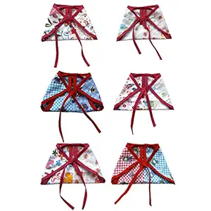 Srim Cotton Nappy with Double Layer Fabric - Langot - 6 Pcs - 2198-RANDOM Twin Colour