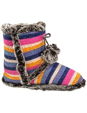 GIBRA® Hausschuhe für Damen, gefüttert, pink/lila/blau, Gr. 37/38 - 41/42