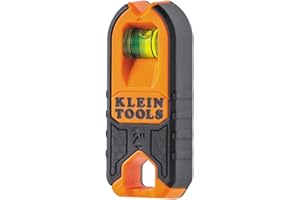 Klein Tools MSF100 - Buscador magnético de pernos y nivel, compacto, detector de madera y metales con vial de burbujas para marcas precisas, respaldo de almohadilla de fieltro