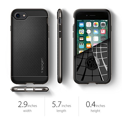 iPhone 7 Case, SpigenÂ® [Neo Hybrid] PREMIUM BUMPER [Gunmetal] Bumper Style Premium Case Slim Fit Dual Layer Protective Cover for iPhone 7 (2016) - (042CS20518)